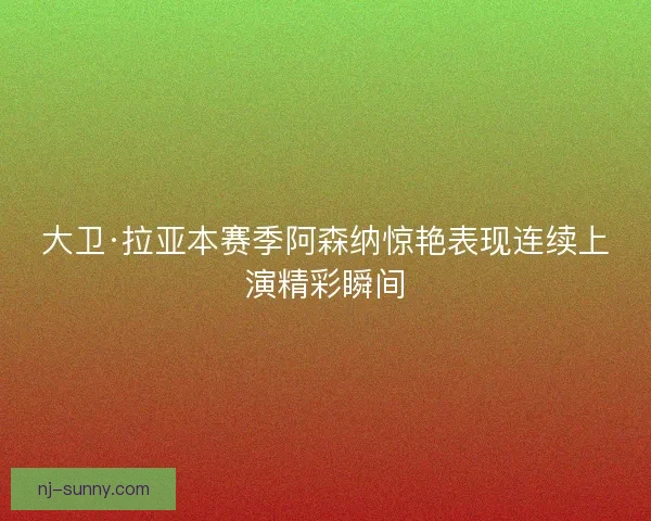 大卫·拉亚本赛季阿森纳惊艳表现连续上演精彩瞬间